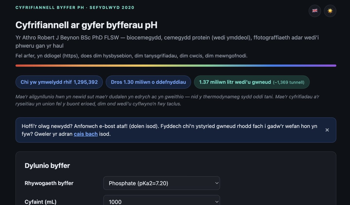 Cymraeg, dark mode